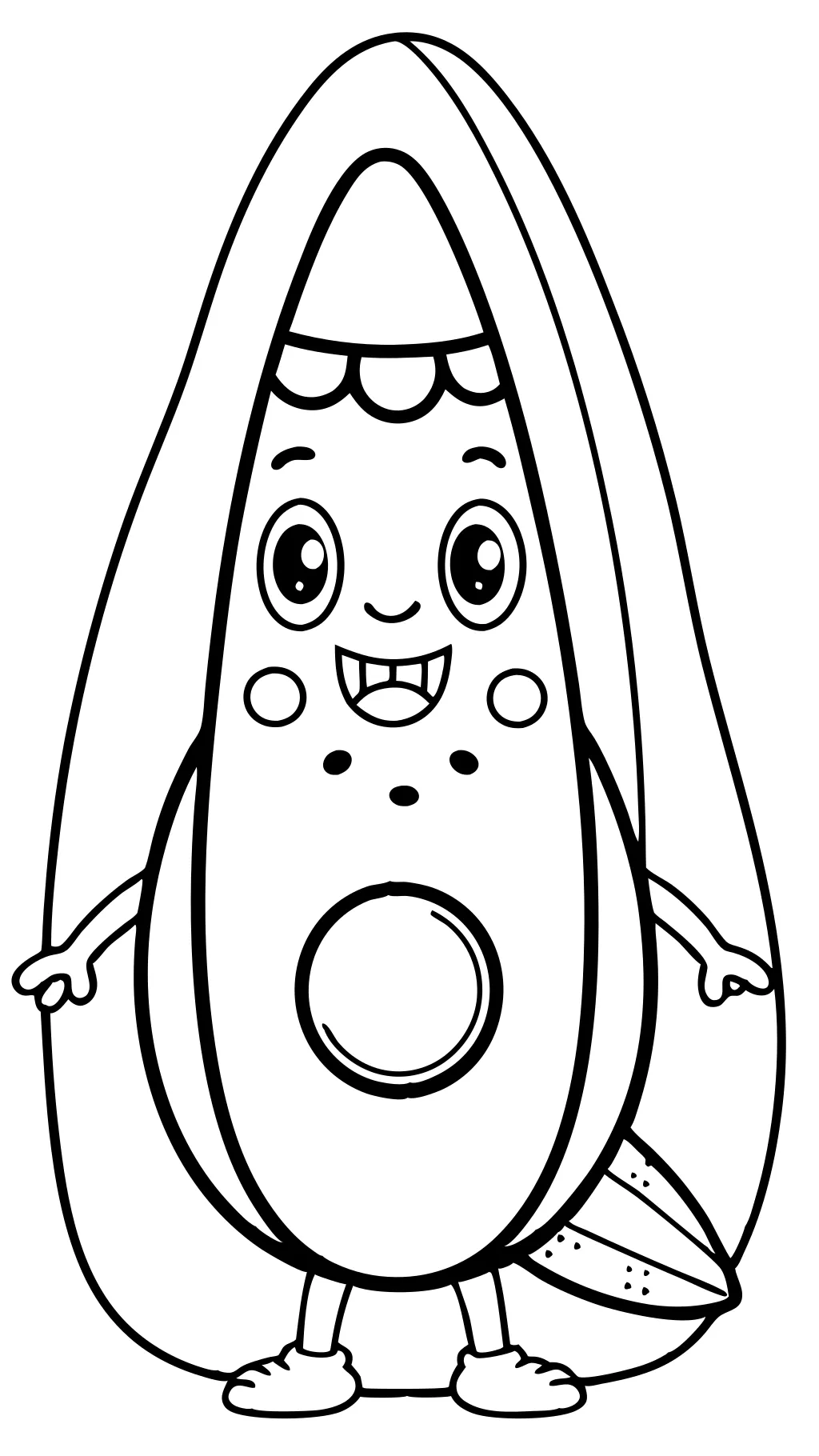 cute avocado coloring pages